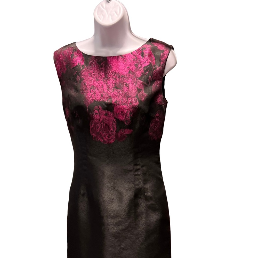 NWT Tahari Black Fuschia Sz 4 Woman Dress